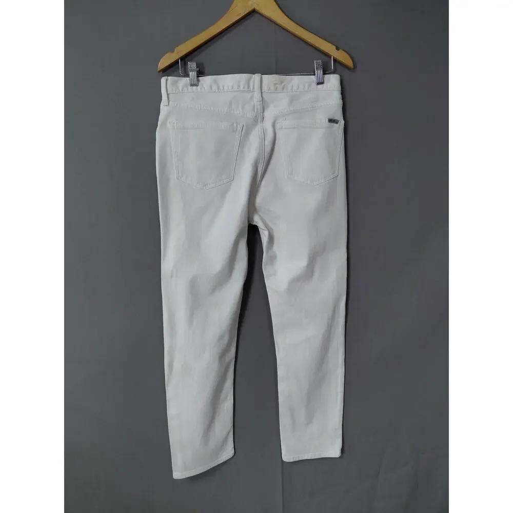 Eddie Bauer White Boyfriend Stretch Jeans Women Relaxed Denim Size 6